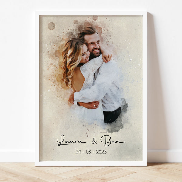 Custom Watercolour Marriage Portrait